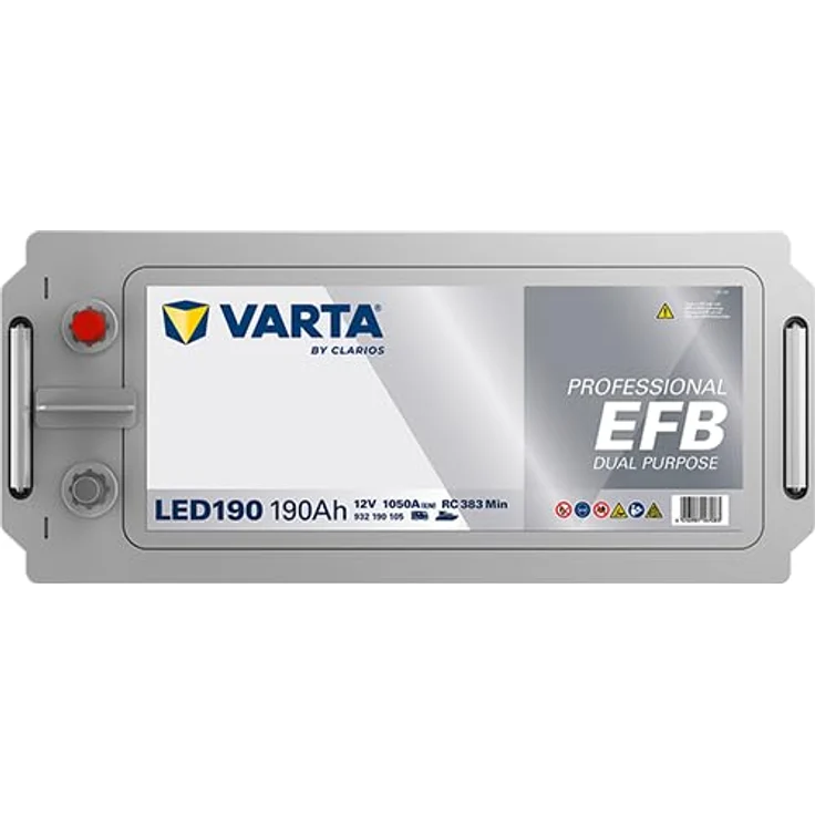 Varta LED190 Professional EFB 12V 190Ah 1050A Versorgungsbatterie, ideal für Wohnmobile und Boote, mit 1050A Kaltstartstrom – Bild 5