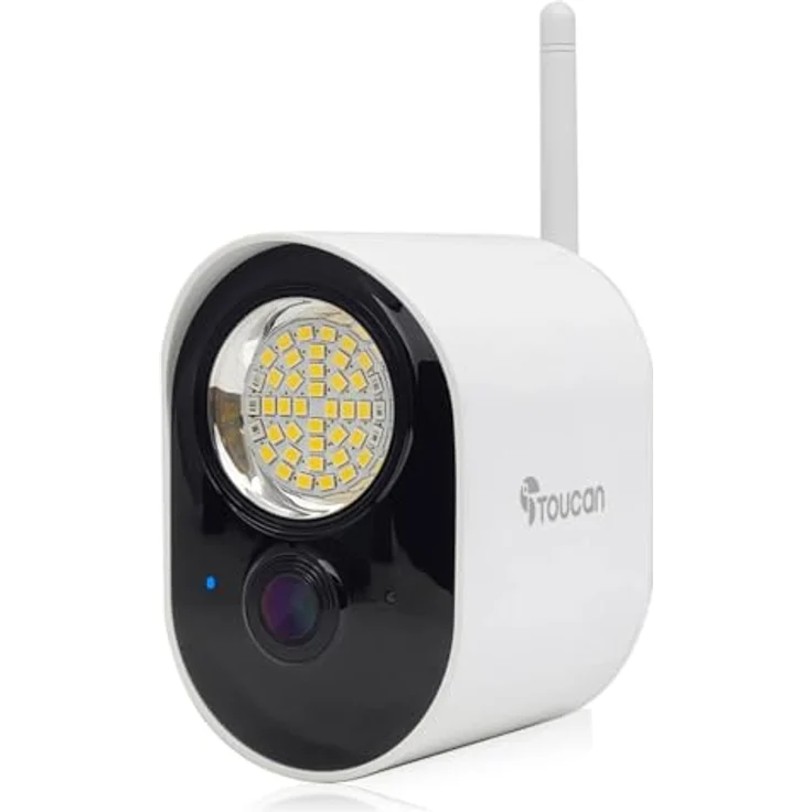 Toucan Security Light Camera with Radar Motion Detection (1920 x 1080 Pixels), Netzwerkkamera, Schwarz, Weiss - Überwachungskamera mit präziser RADAR-Bewegungserkennung und 1200 Lumen Sicherheitsleuchte – Bild 1