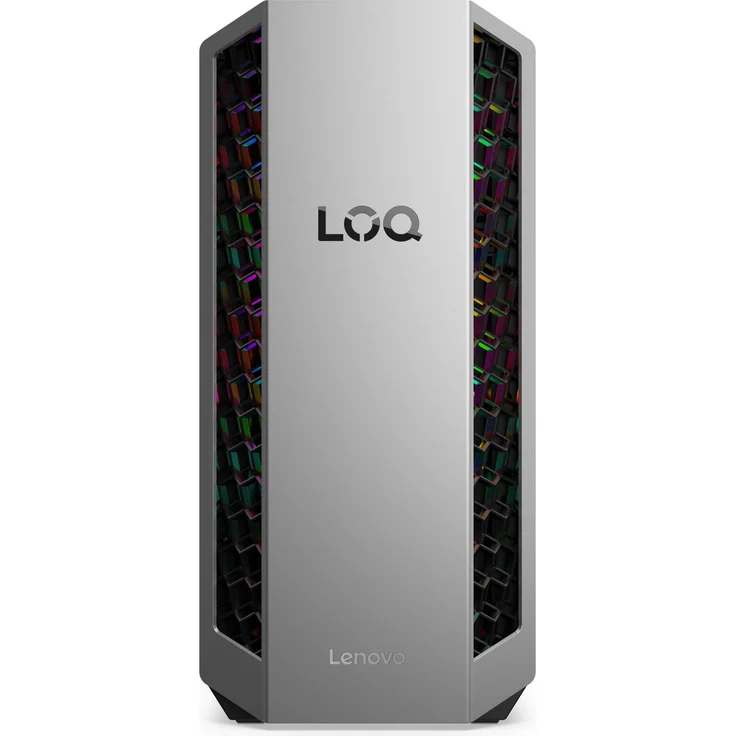 Lenovo LOQ Tower 26ADR10, Desktop-PC mit AMD Ryzen 7 8745HX, 32 GB RAM, 1 TB SSD, GeForce RTX 5070, Windows 11 Home, Luna Grey/Eclipse Black, Transparentes Seitenteil