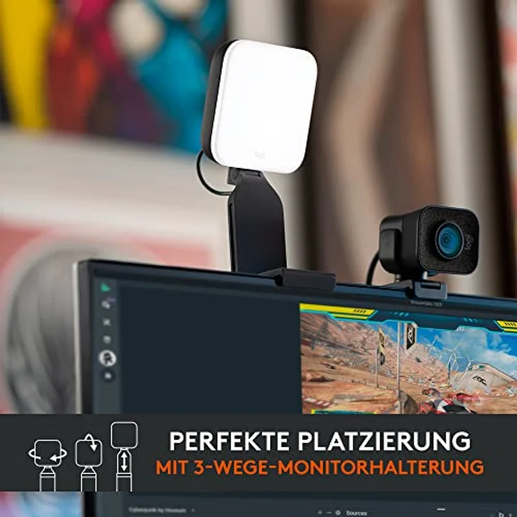 Logitech Litra Glow Premium LED Streaming-Licht mit TrueSoft - Für Videokonferenzen, Zoom-Meetings, Verstellbare Halterung und Desktop-App-Steuerung für PC / Mac - Graphit - Preisvergleich – Bild 5