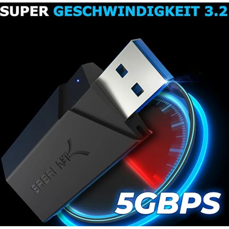 Sabrent Externe Kartenlesegeräte - Superspeed 2-Slot USB 3.0 Flash Memory Kartenleser für Windows, Mac, Linux und Bestimmte Android Systems - Unterstützt SD, SDHC, SDXC, MMC / Micro SD, T-Flash (CR-UMSS) – Bild 3