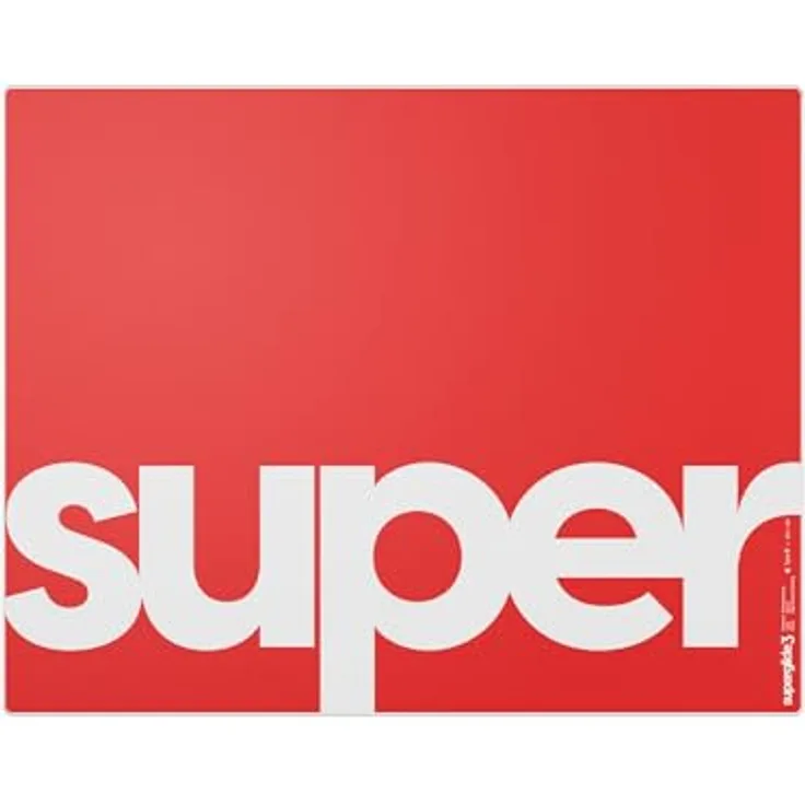 Pulsar Superglide V3 Glass Pad Type-S, XL Gaming Mauspad, optimiert für Speed Maussensor, Glasoberfläche, rote Farbe