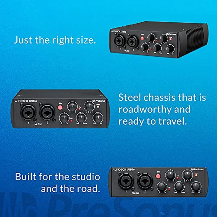 PreSonus AudioBox USB 96 - 25-jährige Jubiläumsausgabe, Audio Interface mit Software Bundle inklusive Studio One Artist, Ableton Live Lite DAW und mehr für Aufnahme, Streaming und Podcasting – Bild 4