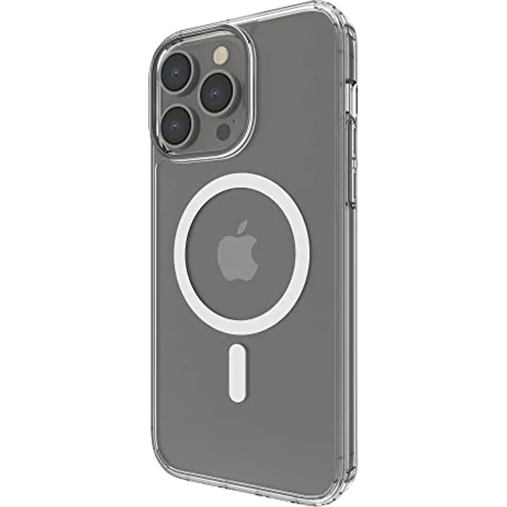 Belkin mit MagSafe kompatible iPhone 14 Pro Max-Hülle, durchsichtiges, magnetisches Case mit integrierten Magneten und Kameraschutz durch erhöhte Ränder, geeignet zum kabellosen Laden mit MagSafe
