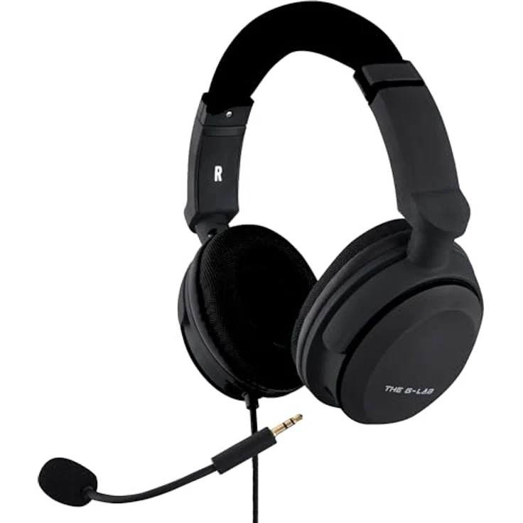 The G-Lab Korp Carbon Gaming Headset, Mikrofon Gamer mit verstärktem Bass, abnehmbares Mikrofon, leicht und bequem, kompatibel mit Xbox One, PC, PS5, Switch, Smartphone (schwarz) – Bild 1