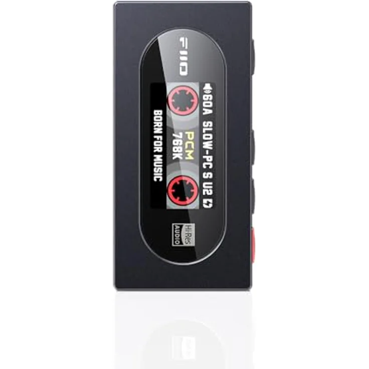 FIIO KA15 Tragbarer DAC- und Kopfhörerverstärker, Hi-Res Audio, 768 kHz/32 Bit, schwarzes Design mit LCD-Display – Bild 1