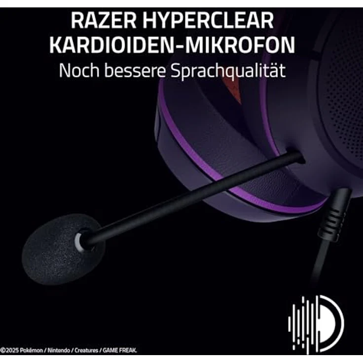 Razer Kraken Kitty V2 – Gengar Edition, USB-Headset mit Gengar-Stacheln, streamreaktiver Beleuchtung, HyperClear-Kardioidenmikrofon, Triforce 40-mm-Treibern und 7.1 Surround Sound, Violett – Bild 5