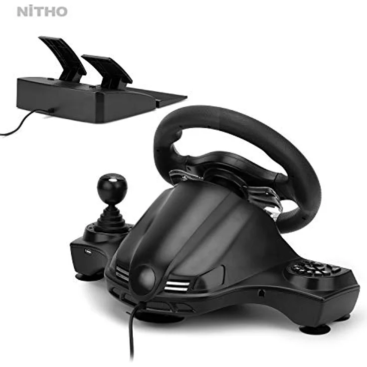 NITHO Drive Pro V16 Gaming Rennlenkrad mit Pedalen und Schalthebel, 270 Grad Spiele Lenkrad mit Vibration für PS4, PC, Xbox One, Xbox Series X|S und Switch, Programmierbares Racing Gaming Wheel – Bild 2