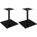 vidaXL Lautsprecher Ständer 2 STK., Boxenständer Bodenständer mit 1 Säule, Schwarz Hartglas, rutschfeste Füße und Kabelmanagement