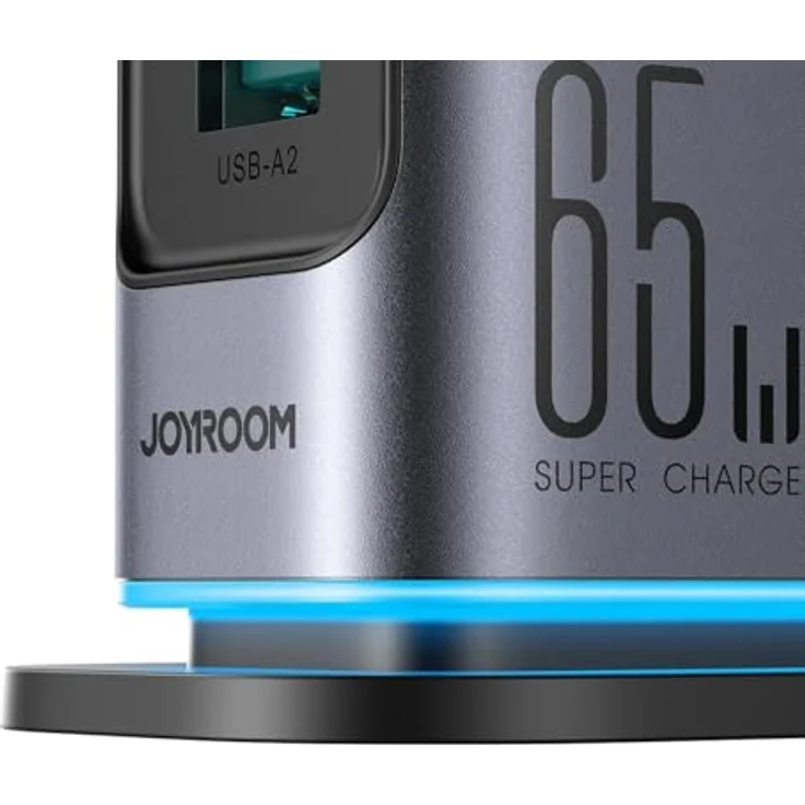 JOYROOM GaN-Multiport-Ladegerät 65 W mit 4X USB-C- und 2X USB-A-Anschlüssen - EU-Stecker, leistungsstarkes Laden, GaN-Chip-Technologie – Bild 4