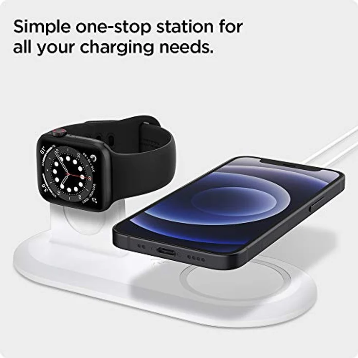 Spigen Magfit Duo Apple Magsafe & Watch Charger Stand (5 W), Schwarz/Weiss, Wireless Charger – Bild 4