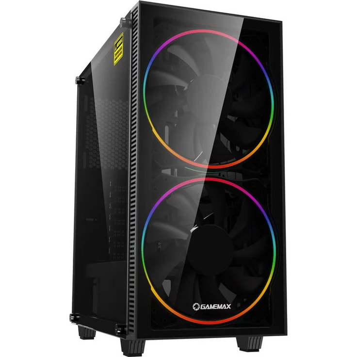 GAMEMAX Gaming-Gehäuse Black Hole, RGB-Beleuchtung, gehärtetes Glas, Mid Tower