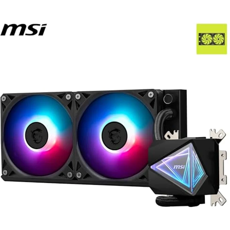 MSI MAG CORELIQUID I240 AIO CPU Wasserkühlung - Vergrößerte Kupferkühlplatte, ARGB & LDB Lüfter, Zweikammer-Wasserblock, Split-Flow Radiator (Intel & AMD Sockel) - Schwarz – Bild 2