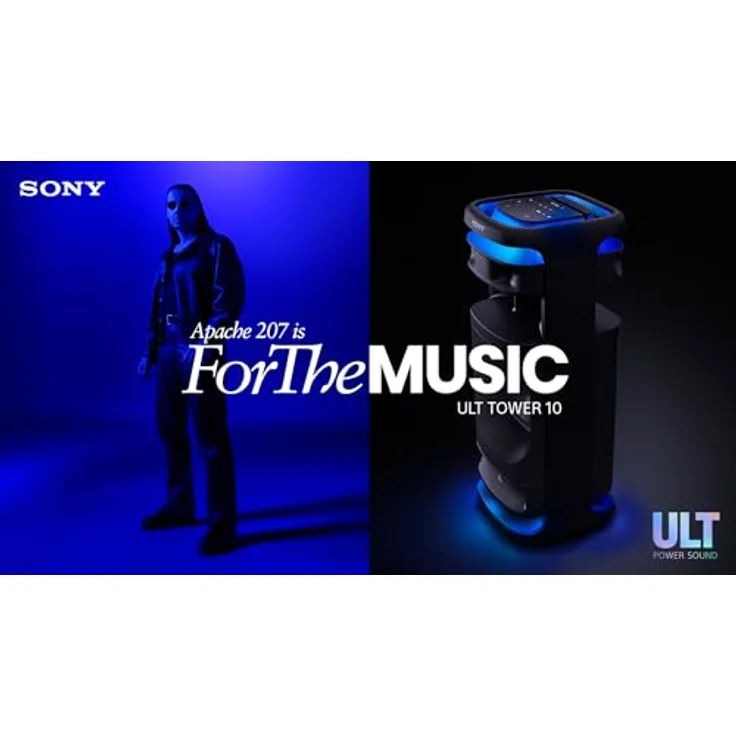 Sony ULT Tower 10 (Netzbetrieb) Bluetooth Lautsprecher, Schwarz, mit X-Balanced Speaker Unit und Partylichtern – Bild 2