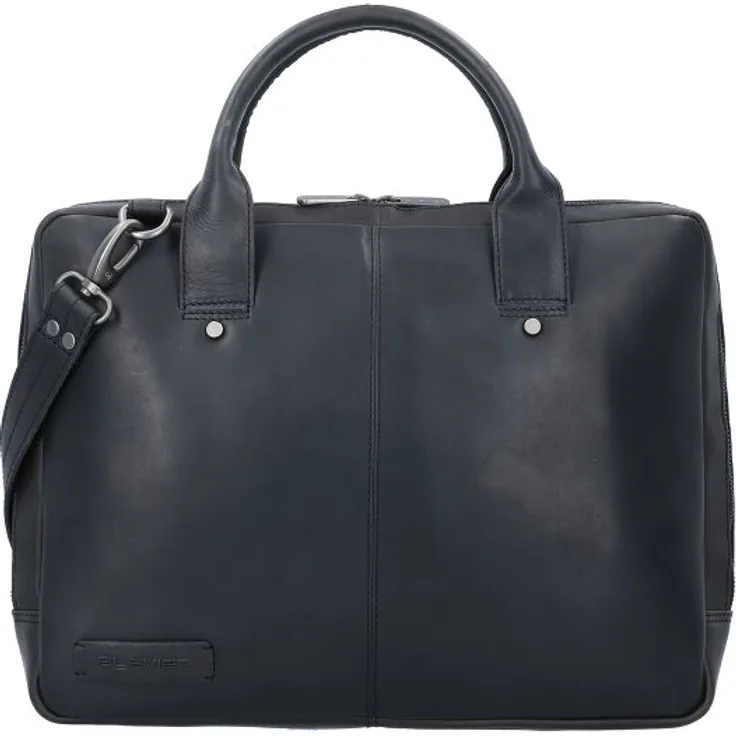 Plevier Navigator Tacan Aktentasche, 36 cm Leder mit Laptopfach, schwarz