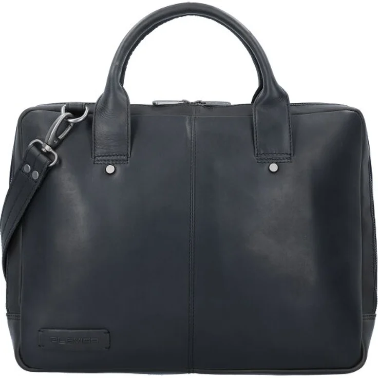 Plevier Navigator Tacan Aktentasche, 36 cm Leder mit Laptopfach, schwarz