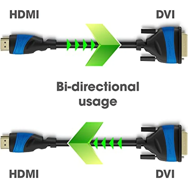 KabelDirekt - HDMI DVI 24+1 Adapterkabel - 2m - (DVI-D zu HDMI, 1080p Full HD 3D Highspeed) - TOP Series – Bild 4