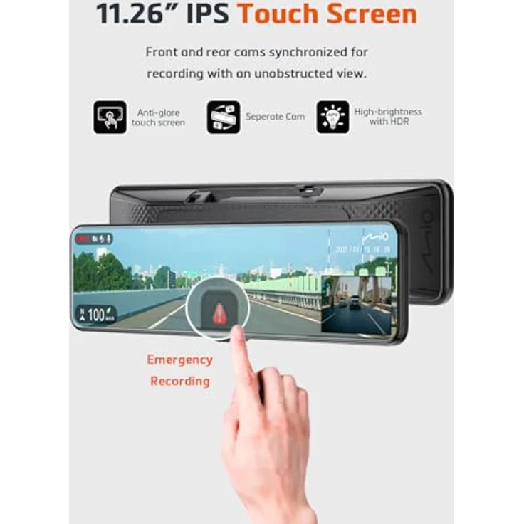 Mio MiVue R860WD, Dashcam mit 2.5K 1440P STARVIS 2 HDR, WiFi, GPS, OTA, Parkmodus, eingebautem Mikrofon, schwarz – Bild 3