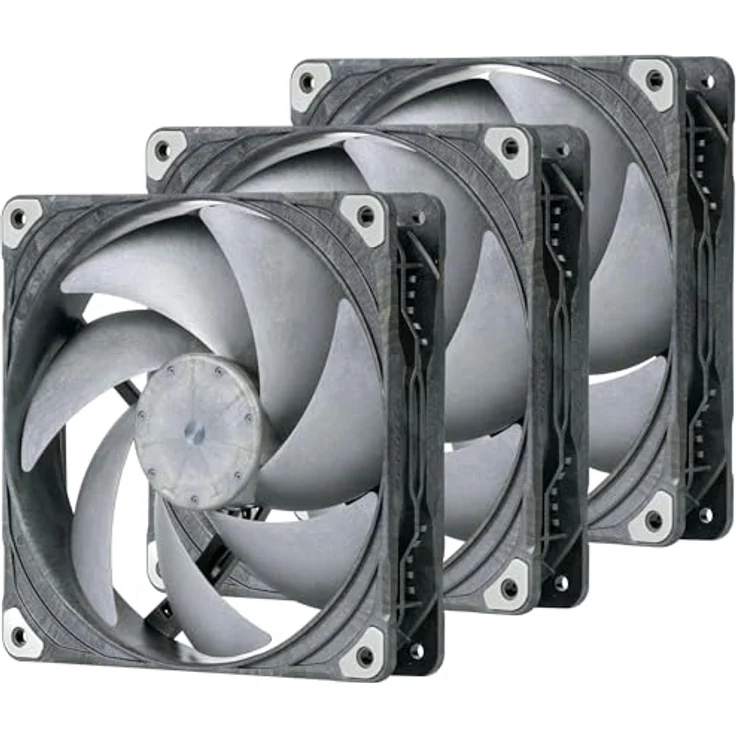 Phanteks T30 PWM 140mm Lüfter, 3er-Pack, hoher Luftdurchsatz bis 237,18 m³/h, schwarz – Bild 1