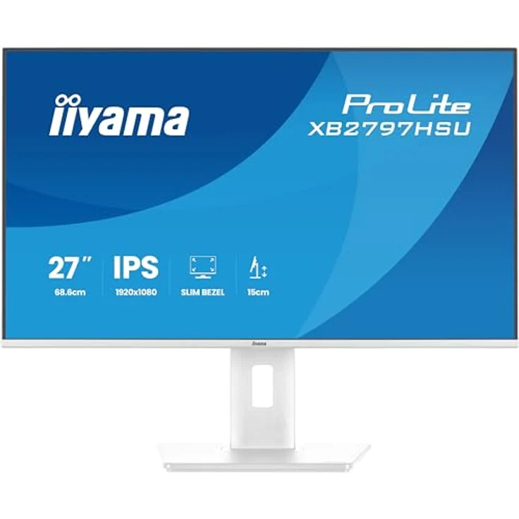 iiyama Prolite XB2797HSU-W1 68,6cm 27" IPS LED-Monitor Full-HD 120Hz mit HDMI, DP, USB-C, Höhenverstellung, weiß – Bild 2