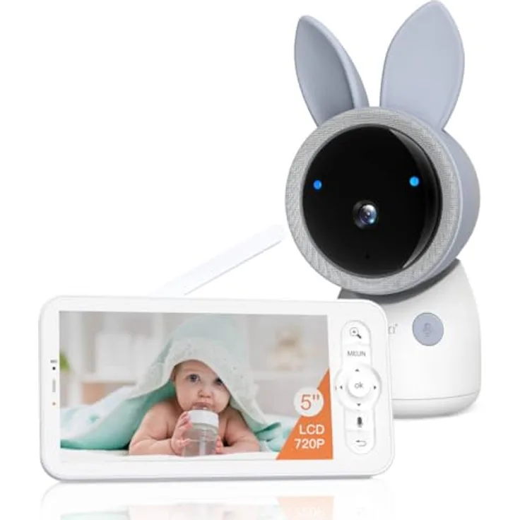 Arenti AINanny A4 Kit Plus, 4 MP Video-Babyphone mit 5 Zoll LCD-Bildschirm, Schwenk- und Neigefunktion, Auto-Tracking, inkl. Nachtsicht und Zwei-Wege-Audio