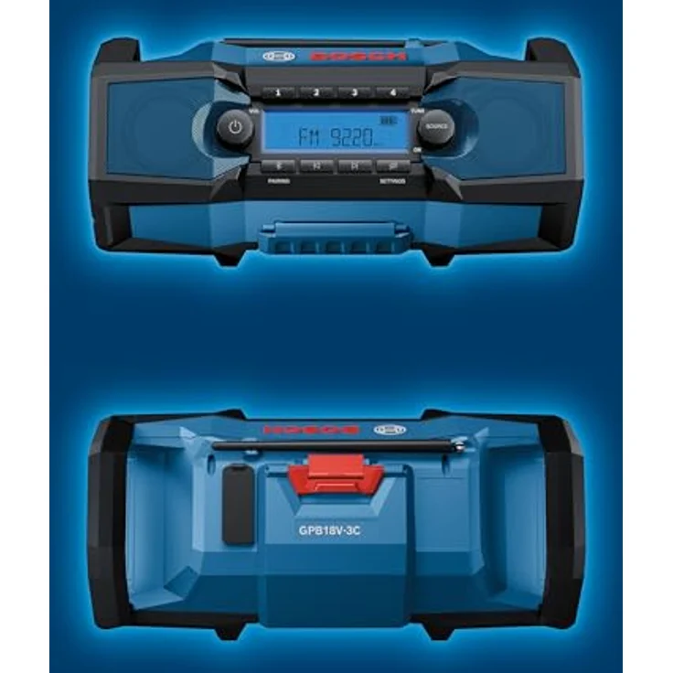 NoName GPB18V-3C (solo Carton), FM-Bluetooth Radio mit USB-C Ladefunktion und IP54 Schutz, kompatibel mit Bosch 18V System – Bild 6