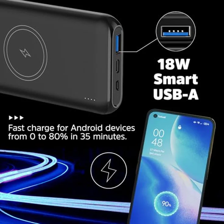In diesem Fall wäre der geeignete Produkttitel:\n\nENERGIZER QE10009PQ Powerbank Lithium Polymer (LiPo) 10000 mAh Kabelloses Aufladen Schwarz, 10000mAh, 37Wh – Bild 7