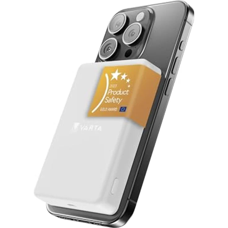 Varta Power Bank 5.000mAh, Mag Pro, magnetisch kabellos, 7,5W, USB Typ C, weiß – Bild 1