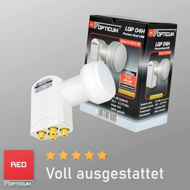 Opticum Quad LNB - LQP-04H - vergoldete Kontakte (Full HD, 3D) – Bild 2