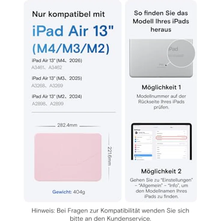 MOFT Dynamic Folio Hülle für 13" iPad Air (M4/M3/M2 2026/2025/2024), Magnetische Tablet Hülle mit über 20 Betrachtungswinkeln und Auto Wake/Sleep-Funktion - Light Pink – Bild 2