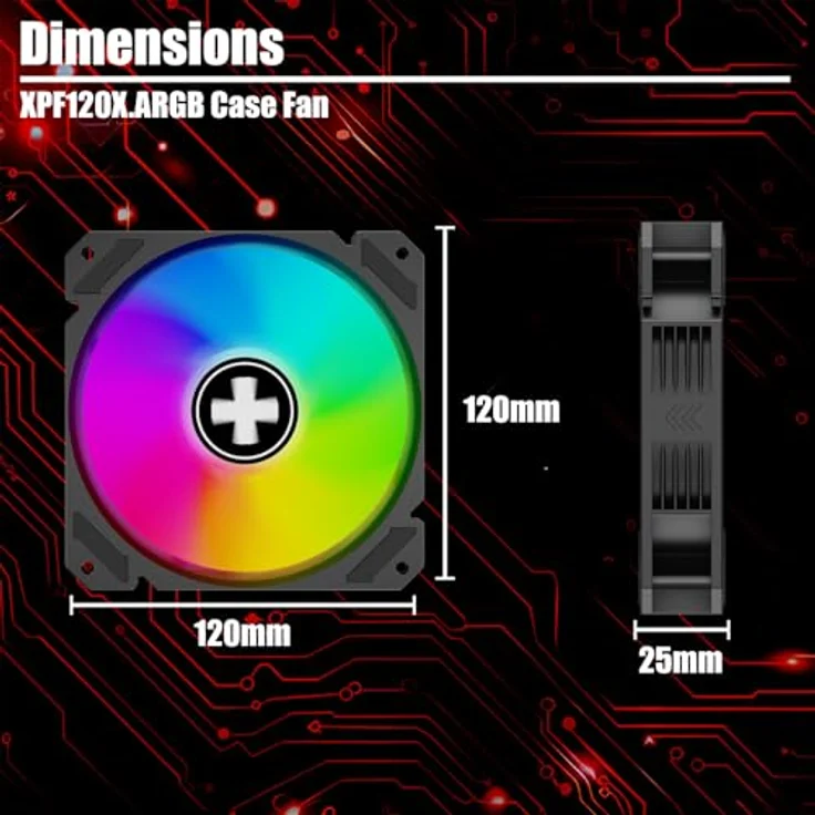 Xilence XPF120X.ARGB 120mm Gehäuselüfter, PWM gesteuert mit ARGB-Beleuchtung, leise & effizient, Hydro-Lager, hoher Luftdurchsatz für Gaming-Setups – Bild 5