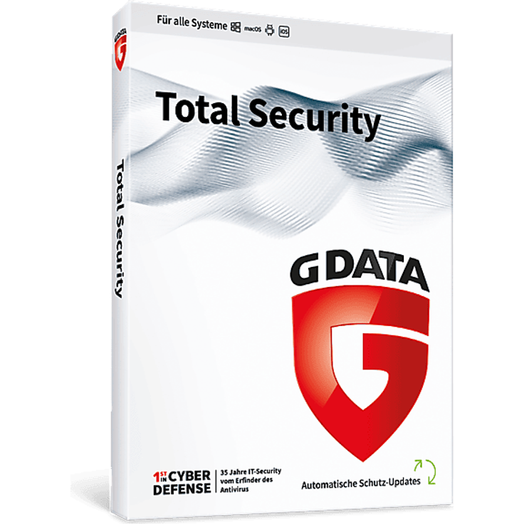 GDATA Total Security 3 Geräte, Multiplattform Antivirenprogramm mit DeepRay® und BEAST Technologie, integrierter Passwortmanager und Cloud-Sicherung