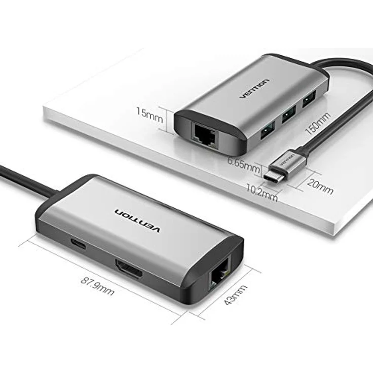 Vention CNCHB Dockingstation Silber mit 4K Auflösung und 87W PD Schnellladung – Bild 9