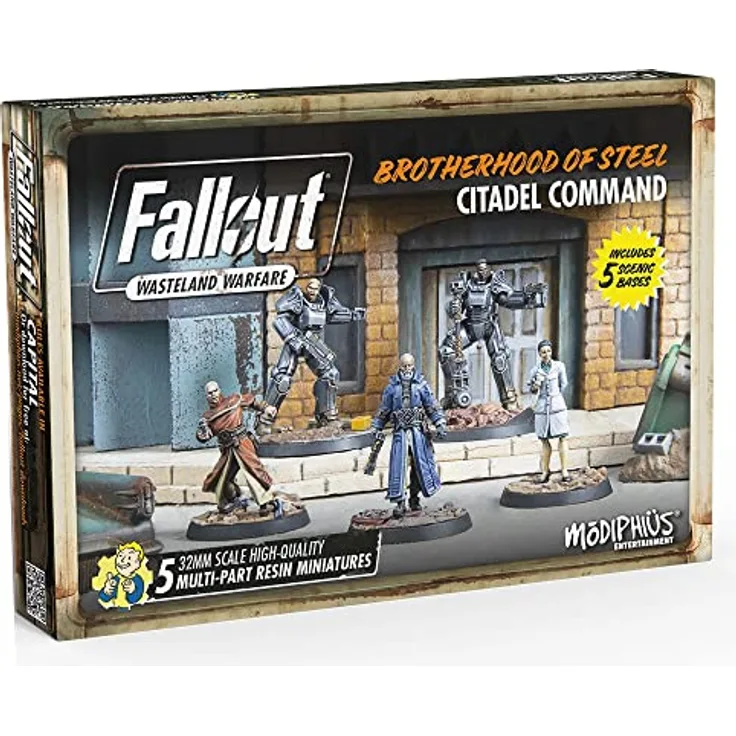 Modiphius Entertainment | Fallout Wasteland Warfare | Brotherhood of Steel: Citadel Command | Resin Miniatures | Unpainted