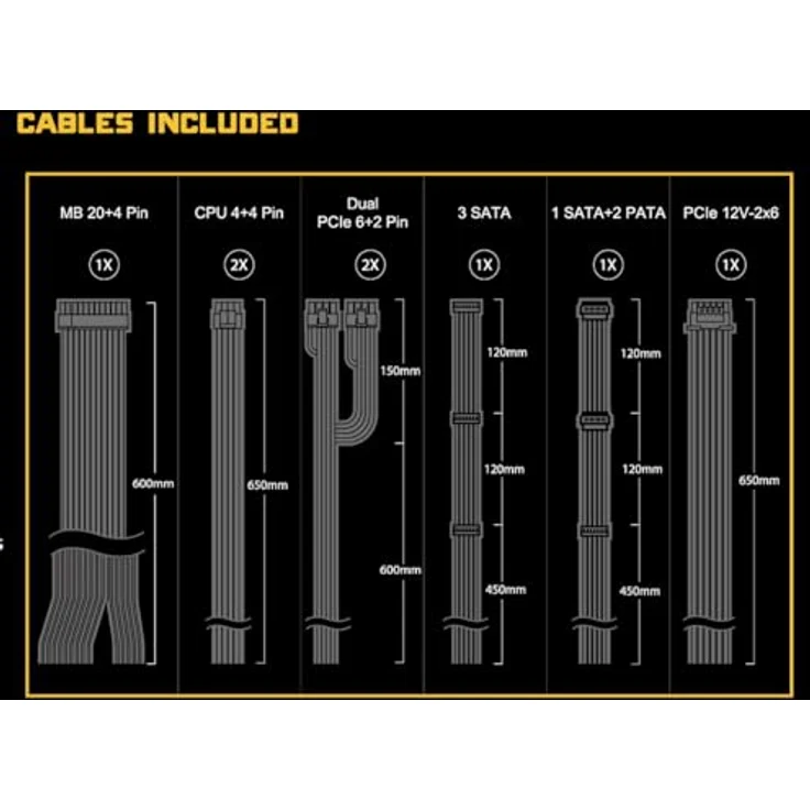 ASRock CL-850G Netzteil, 850W, 80 Plus Gold, 120 mm, Active PFC, kompaktes Gehäusedesign – Bild 6