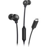 Motorola In Ear Kopfhörer, 9,4-mm-Treiber, Mikrofon mit Stummschaltung, schwarz