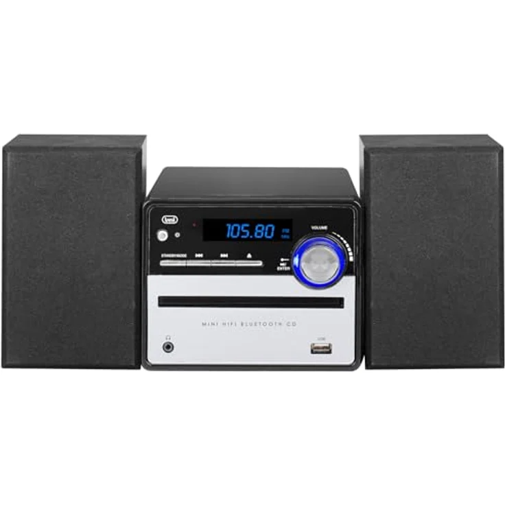 Trevi HiFi-Stereo HCX 10F6, Kompaktanlage mit digitalem PLL FM Stereo Tuner, CD/MP3-Player, Bluetooth, 20 W Ausgangsleistung, schwarz – Bild 2