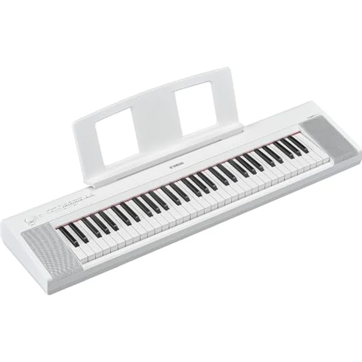 Yamaha Piaggero NP-15WH, Home-Keyboard mit 61 anschlagdynamischen Tasten, weiß, inkl. Netzteil und Notenhalter