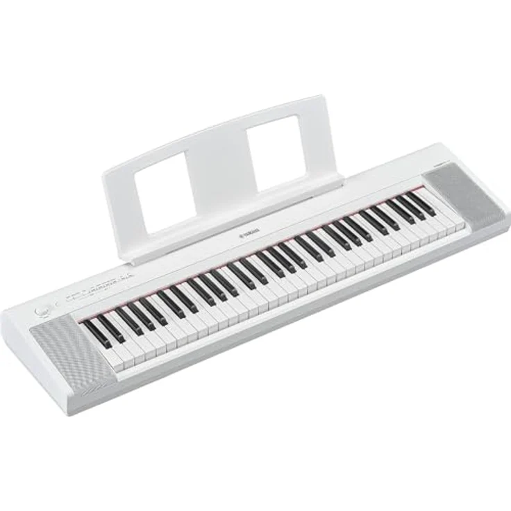 Yamaha Piaggero NP-15WH, Home-Keyboard mit 61 anschlagdynamischen Tasten, weiß, inkl. Netzteil und Notenhalter – Bild 1