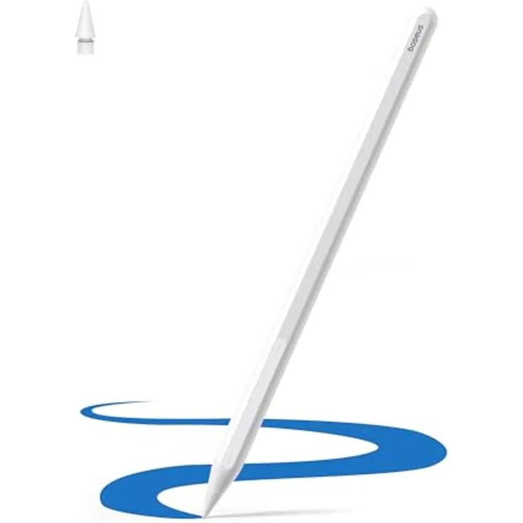 Baseus iPad Stift, Stylus Pencil mit 17H Akkulaufzeit, Palm Rejection, Fernsteuerung, USB C, magnetisch für iPad 6/7/8/9/10/11, Pro 11“/12.9“/13'', Air 3/4/5/6/7, Mini 6/7