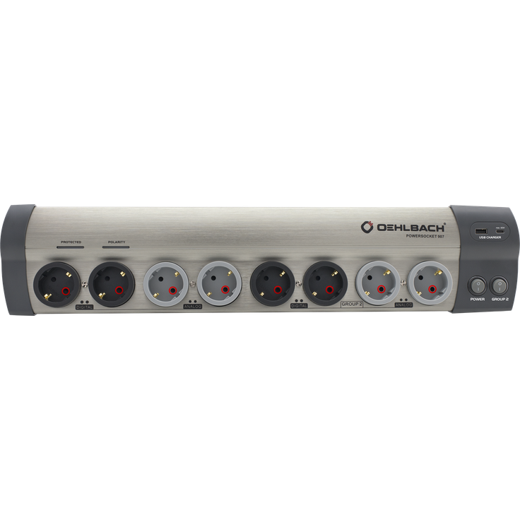 Oehlbach Steckdosenleiste D1C17031 mit Schalter Anthrazit USB-C/A Buchsen 8-fach