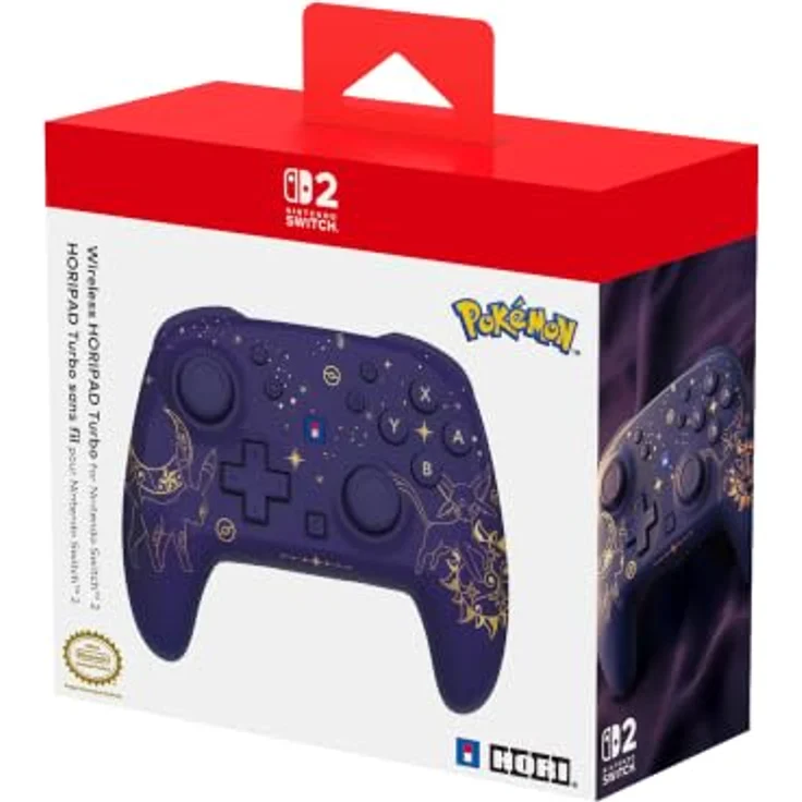 HORI Wireless PAD Turbo (Espeon & Umbreon) für Nintendo Switch 2, kabelloser Controller mit 10 Stunden Akkulaufzeit, programmierbaren Rücktasten und präzisen TMR-Sticks, lila – Bild 14