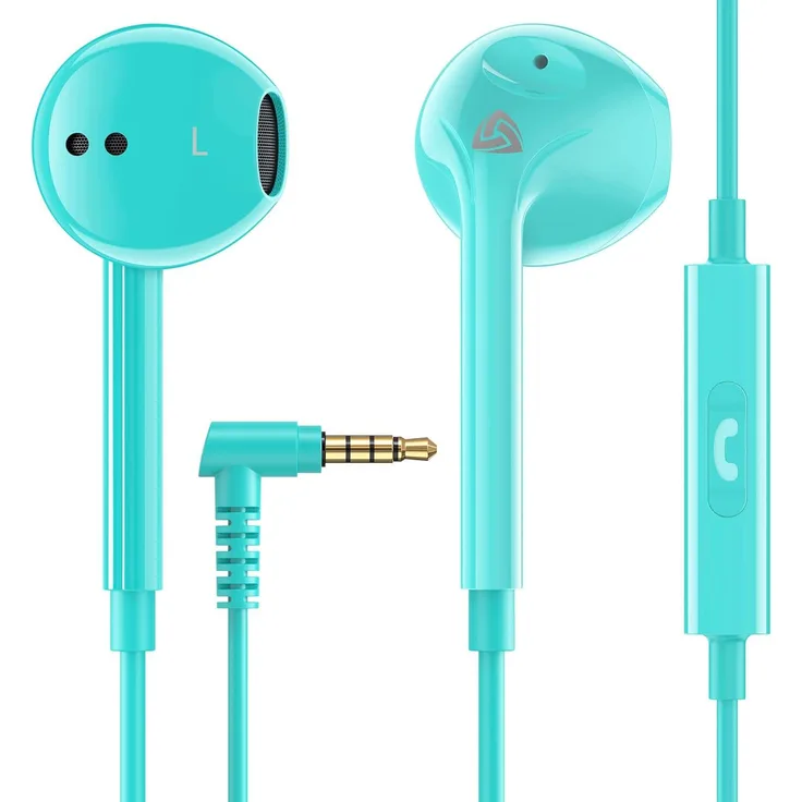 LUDOS Zenith In-Ear Kopfhörer mit Kabel und Mikrofon, klarer Stereosound, bassstark, 3,5 mm Klinke, kompatibel mit iPhone, iPad, Samsung, Laptop