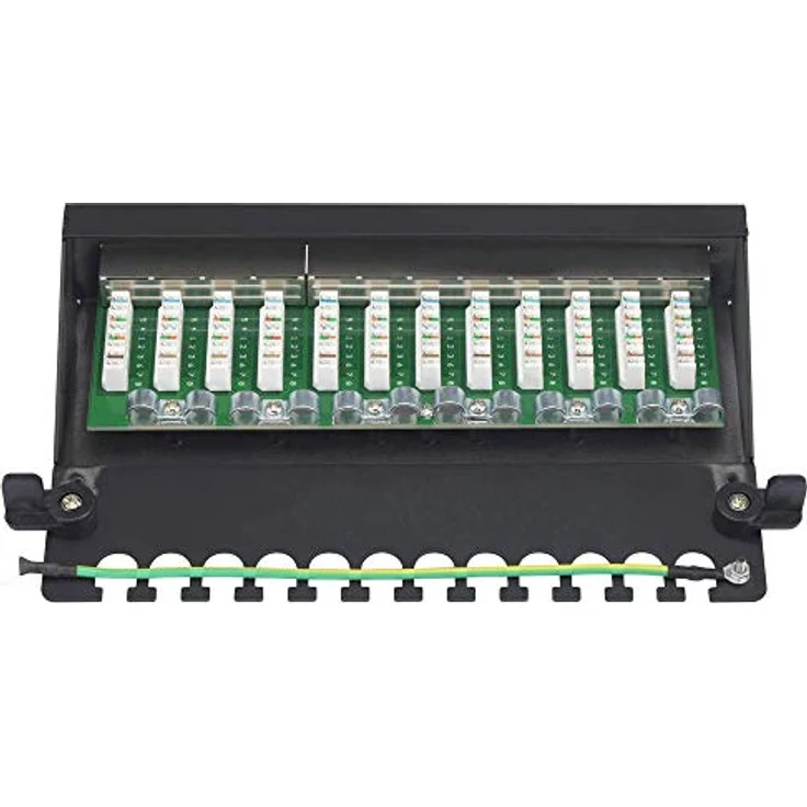 Renkforce 12 Port Netzwerk-Patchbox CAT 6a, 1 HE, Wandmontage, bestückt, aus robustem Stahl – Bild 2
