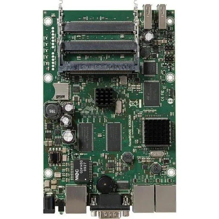 MikroTik RB435G - RouterBOARD mit 680 MHz CPU, 5 MiniPCI-Steckplätzen, 3 Gigabit Ethernet und 2 USB 2.0-Ports