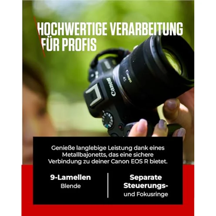 CANON RF 45mm F1.2 STM, Vollformat Objektiv für Canon R-Mount, Lichtstärke F1.2, Schwarz – Bild 5