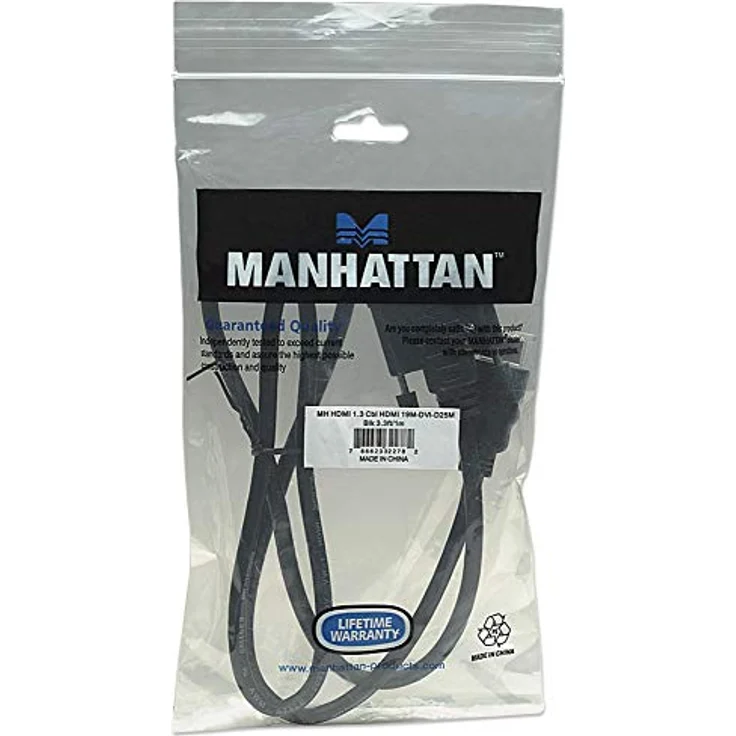 Manhattan - Videokabel - HDMI / DVI - HDMI (M) bis DVI-D (M) - 1,0m - abgeschirmt - Schwarz - geschirmt, geformt (322782) – Bild 6
