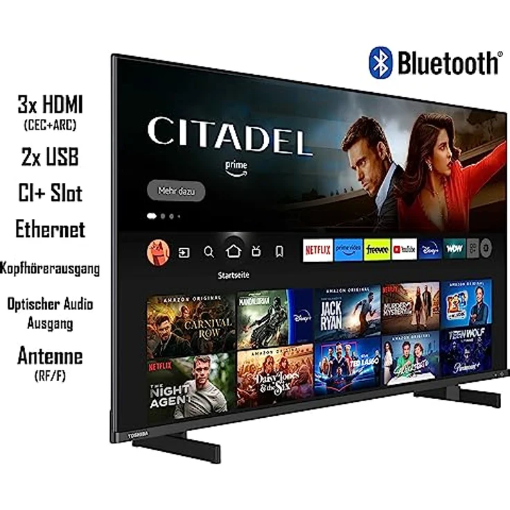 Toshiba 50QF5D63DA 50 Zoll QLED Fernseher/Fire TV (4K Ultra HD, HDR Dolby Vision, Smart TV, Triple-Tuner, Alexa Built-In, Bluetooth, Sound by Onkyo) [2023], Schwarz – Bild 2