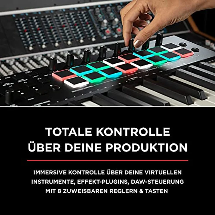 M-Audio Oxygen Pro 25 – 25-Tasten USB MIDI Keyboard Controller mit Beat Pads, MIDI-zuweisbaren Reglern & Tasten und enthaltenem Softwarepaket – Bild 3
