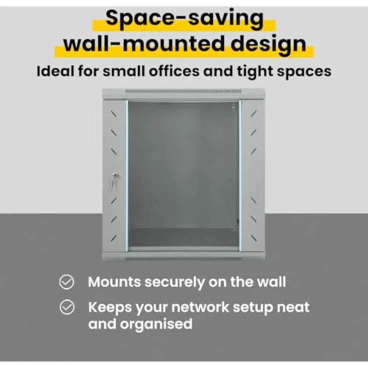vidaXL Netzwerkschrank, grauer Stahl-Schrank mit Speicher, 60 x 45 x 65 cm – Bild 5